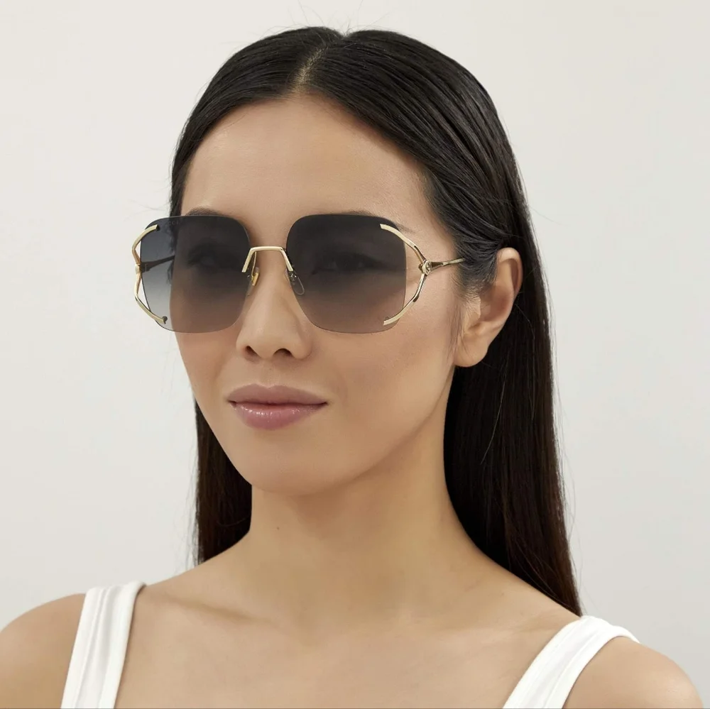 NEW WOMEN GUCCI SUNGLASSES GG0646S 001 SQUARE GUCCI EYEWEAR - Picture 5 of 10